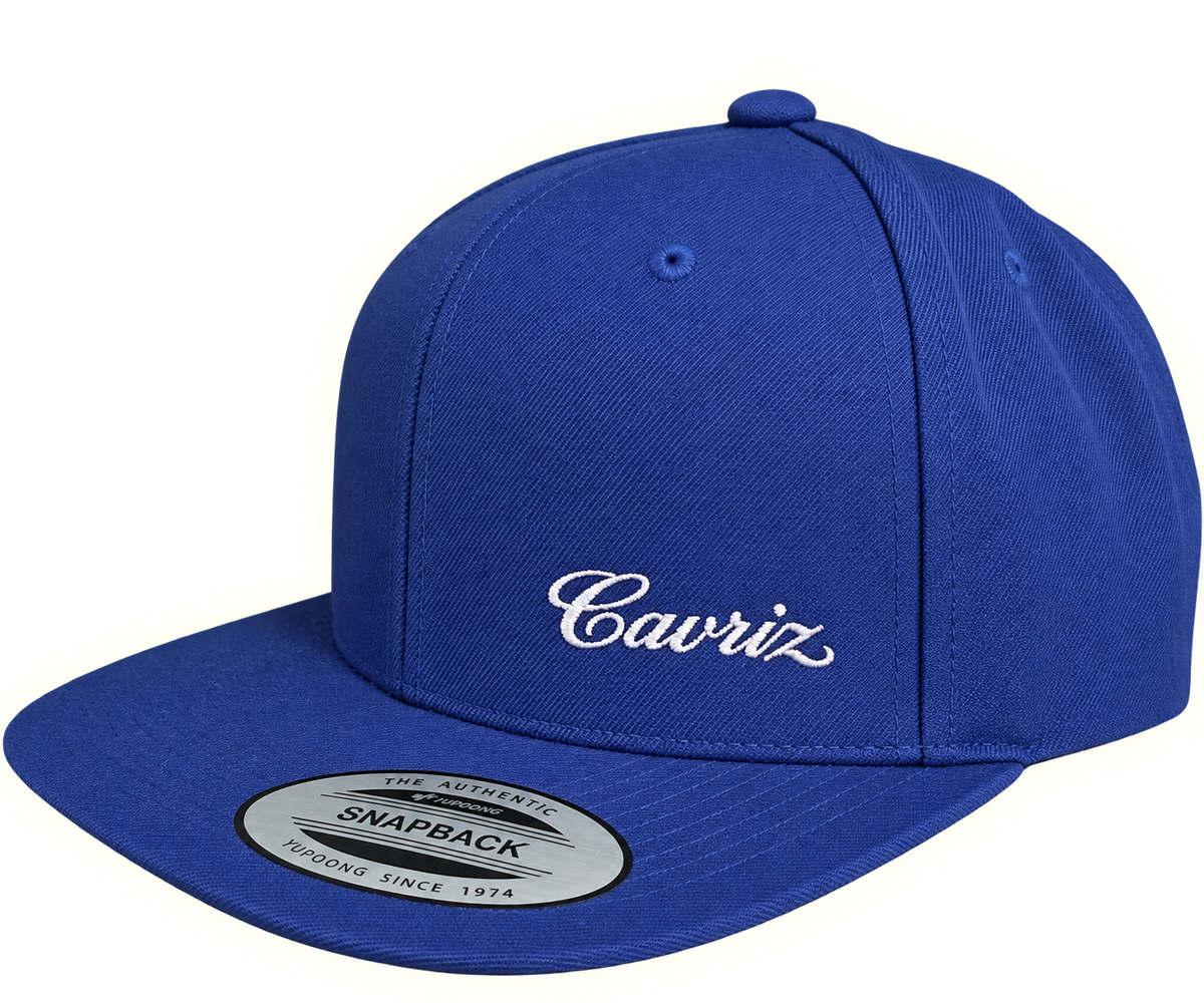 SCRIPT EMBROIDERED SNAPBACK  [BLUE]