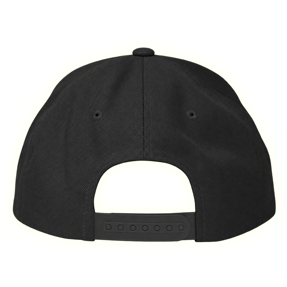 SCRIPT EMBROIDERED SNAPBACK  [BLACK]