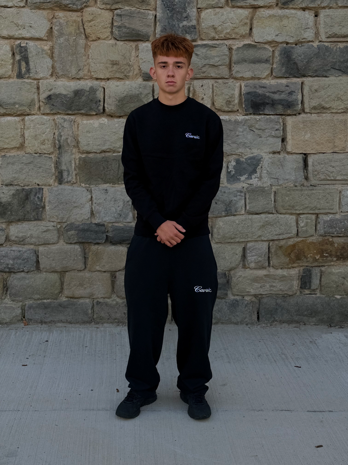 SCRIPT PRINT SWEATPANTS  [BLACK]