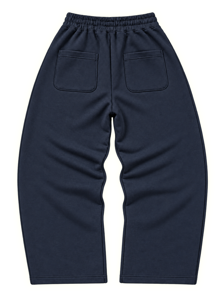 SCRIPT PRINT SWEATPANTS  [NAVY BLUE]