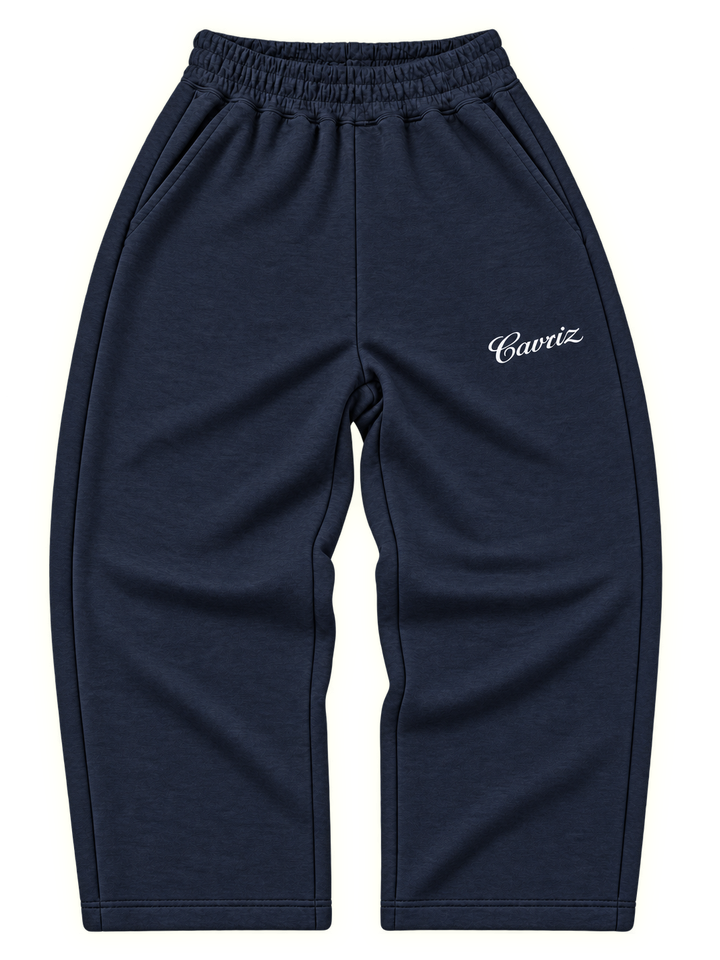 SCRIPT PRINT SWEATPANTS  [NAVY BLUE]